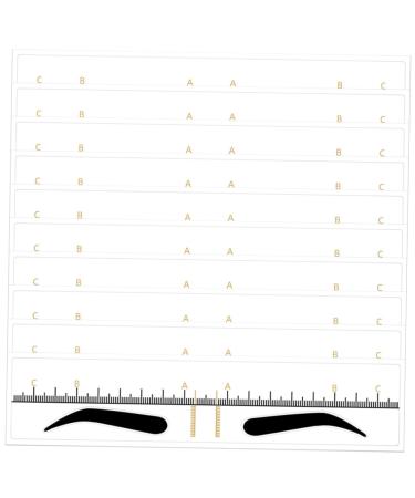 GLEAVI 10pcs eyebrow template eyebrow drawing tool brow guide stencil measuring tool sticker scale ruler