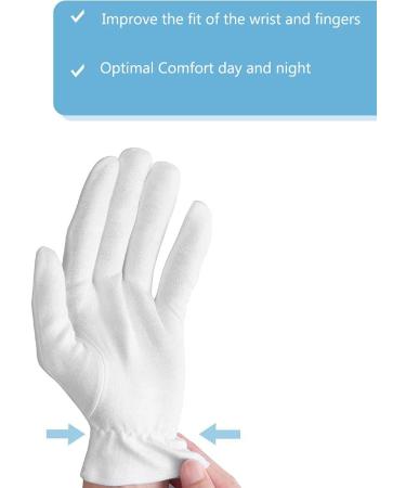 Moisturizing Gloves for Overnight Therapy - 3 Pairs | Premium White Cotton for Eczema, Dry, Sensitive Skin | One Size Fits Most - Buy Online on GoSupps.com