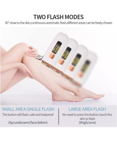 Permanent Painless Laser Hair Removal Device for Women - 999,999 Flashes, 5 Energy Levels, 2 Modes - Ideal for Face, Body, Bikini - Gold+White - Buy Online on GoSupps.com