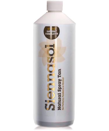 Siennasol Natural 10% DHA/Erythrulose Perfume Parabens & Alcohol Free Premium Spray Tan Solution | Longer Lasting & Streak-Free | 1 ltr / 33.8 fl oz.