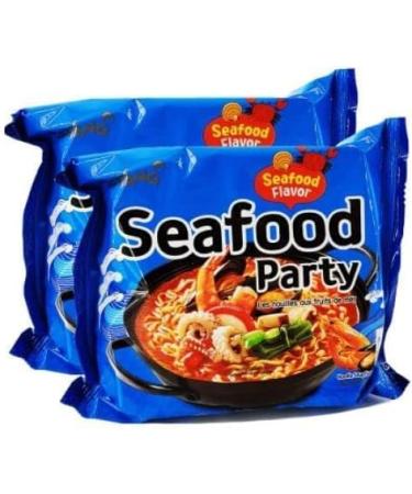 Samyang Seafood Party Korean Style Ramen Noodle Soup 125g X 5 Packs (625g) - Buy Online on GoSupps.com
