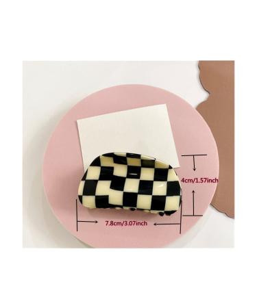 YOEMAYUNER Checkered Multicolored Hair Claw Clips - 3Pcs Strong Clips for Women & Girls Hairstyling - Buy Online on GoSupps.com