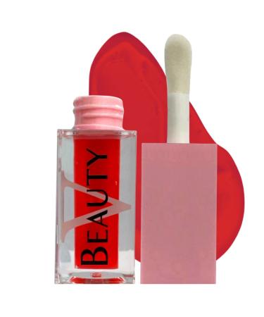 V Beauty Lip Plumper - Intense Lip Plumper Serum  Natural and Vegan Lip Enhancer Serum with Hyaluronic Acid and Coconut Oil for Moisturizing Lips  Long Lasting and Waterproof 5ml (Red Passion)