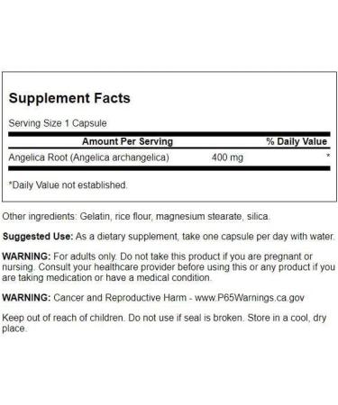 Swanson Full Spectrum Angelica Root Capsules - 400mg (60 Count) - Buy Online on GoSupps.com