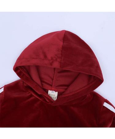 Velvet Hooded Tracksuit Set | Toddler Kids Fleece Outfit | 9-12 Months | Color 07 - Buy Online on GoSupps.com