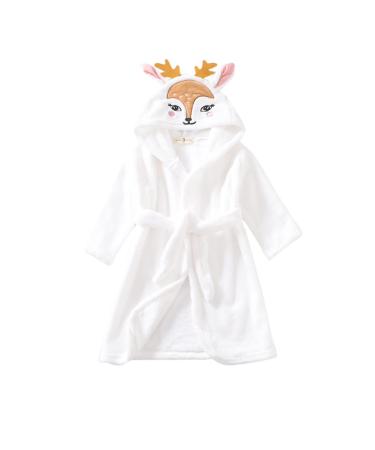 UiflQxx baby bathrobe 3D animal-baby morning coat super soft flanel hooded bath towels animal baby bathrobe nightwear baby gifts personalized 2-3 years white