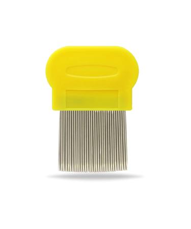 1 Piece Yellow Nitty Gritty Hair Nit Comb Remove Head Nits Stainless Steel Teeth Nit Combs For Kids Adults And Pets