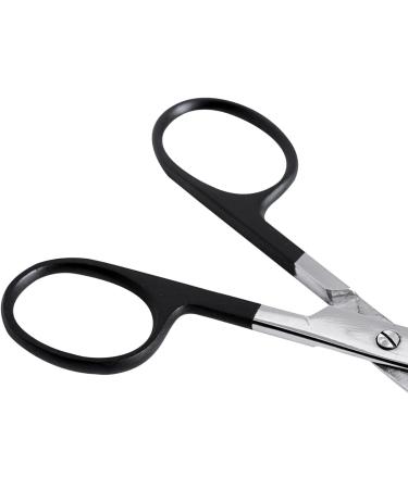 Nose Ear Hair Grooming Scissors - Men's Beard and Mustache Trimming Tool - Facial Hair Clippers and Eyebrow Scissors - Precision Hair Removal Scissor (Black) - Buy Online on GoSupps.com