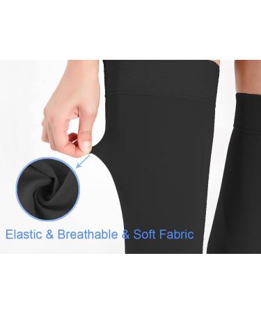Thigh High Medical Compression Stockings for Women & Men - 20-30 mmHg Firm Support for Varicose Veins & Swelling - Footless Black X-Large - Buy Online on GoSupps.com