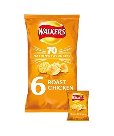 Walkers Roast Chicken Crisps 25g x - 6 per pack