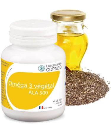 COPMED LABORATORIES - Omega 3 Vegetal - Omega 3 Vegan Food Supplement - Vegetable Oils (Chia Flax Perilla) - Natural Active Ingredients - French Brand - 90 Capsules (Bioplastic Pill Box) - Buy Online on GoSupps.com