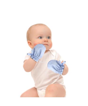 pinklilycare 1 Pair Satin Eczema Mittens for Babies Eczema Gloves Anti Scratch Eczema Relief Mittens Adjustable
