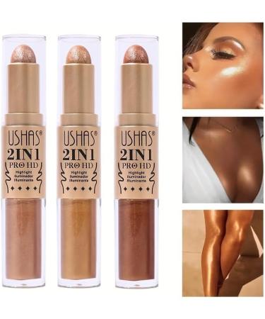 2 In 1 Concealer Stick Highlight Contour Stick Highlighter + Highlighter Strip Cruelty Free Makeup Dual-Ended Full Coverage Waterproof Multi-Use Concealer (#3) - Buy Online on GoSupps.com