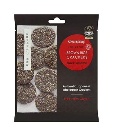 4x Clearspring Organic Brown Rice Crackers Black Sesame 40G