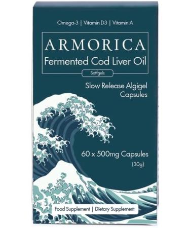Buy ARMORICA Raw Atlantic Cod Liver Oil Capsules - Lacto Fermented & Cold Processed (60 Capsules) - International Shipping Available - Buy Online on GoSupps.com