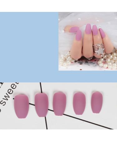 Dajidafu 1 Set Color Street Nail Strips Flat Head Style Matte Full Cover Art Decals Beauty Tool Salon Supplies Decorations 24 bean paste purple - Buy Online on GoSupps.com