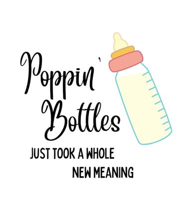 Baby Shower Design Edible Cocktail Drink Toppers x 1 Sheet (Poppin' Bottles Design 15 x 2 Inch) Poppin' Bottles Design 15 X 2 Inch