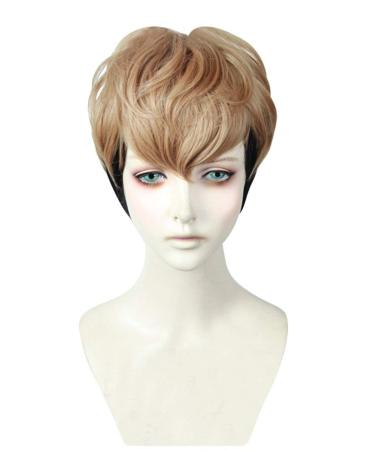 Topcosplay Brown & Black Short Wig | Perfect for Halloween Costumes - International Shipping - Buy Online on GoSupps.com