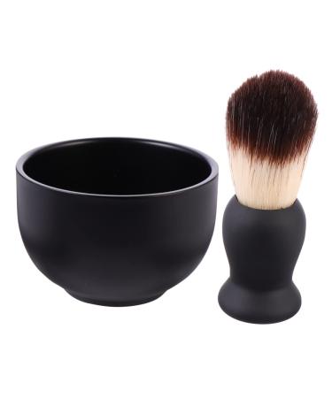Frcolor 2-part set of beard care shell brush hair beard brush hair shaving brush men shaving set beard brush for men beard gladed brush men suit face man stainless steel tools