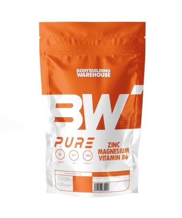 Bodybuilding Warehouse Pure Zinc Magnesium & Vitamin B6 Capsules (120 Tablets) Unflavoured 120 count (Pack of 1)