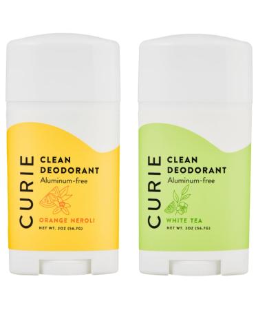 Curie Aluminum Free Deodorant - Orange Neroli + White Tea Stick - Natural Deodorant Paraben Free Cruelty Free Non-Toxic