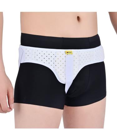Tenbon hernia belts for men inguinal hernia support medical hernia protection inguinal bandage for individual sports hernia adjustable hip belt with removable (White XL) XL White