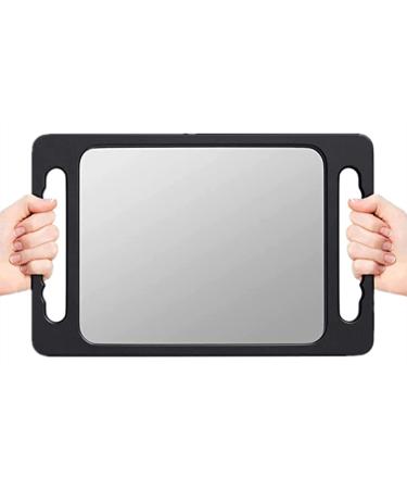 Unbreakable Hand Mirrors with Double Handle - Mpowtech Durable Hand Held Mirrors - Lightweight Barber Mirror for Hair and Beauty Salon - Rectangular Handheld Haircut Salon Mirrors (1 - Pack) Black - Buy Online on GoSupps.com