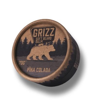 Grizz Soft Beard Balm | 70g | Beard Moisturiser | Beard Wax | Beard Cream | Shea Butter & Bees Wax | Jojoba Oil & Argan Oil | (Pina Colada)