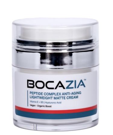 BOCAZIA Peptide Lightweight Matte Face Moisturizer - Collagen Boosting Peptides - Hydration for Wrinkle and Anti Aging Facial Cream - for All Skin Types - Vegan All Natural - Made In USA