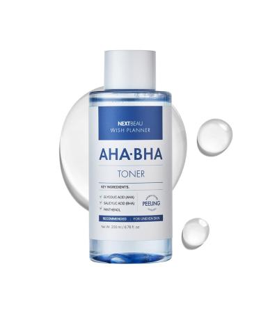 Wish Planner AHA/BHA Peeling Toner 6.76 fl.Oz / 200ml AHA/BHA Facial Toner Treatment Toner Korean Skin Care Hydrating Peeling Toner
