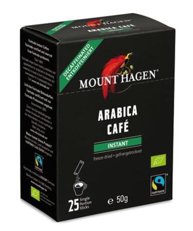 Mount Hagen Bio FT Naturland Instant Coffee Sticks 25x2g decaffeinated - Buy Online on GoSupps.com