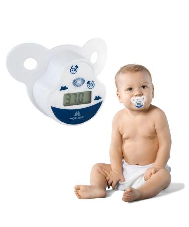 Mobiclinic pacifier thermometer baby European brand thermometer pacifier fever thermometer with fever alarm digital thermometer LCD display soft precise technology white