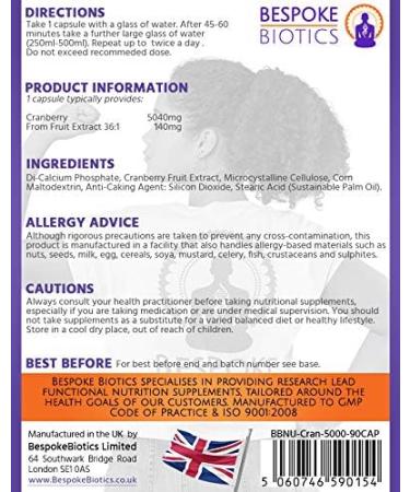 Cranberry Supplement 5040mg - 90 Tablets for Healthy Bladder & UTI Relief | Antioxidants & Blood Sugar Control | High Strength UK Made Vegan Formula - Bespoke Biotics - Buy Online on GoSupps.com
