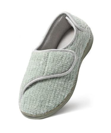 Womens Diabetic Edema Sandals Adjustable Strap Extra Wide Width Shoes for Diabetic Flat Feet Swollen Feet Green XL X-Large Green
