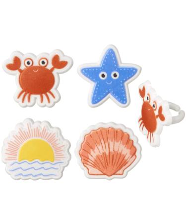Sunny Daze Summer Beach Vacation Cupcake Rings Birthday Party Favors - 24 pc