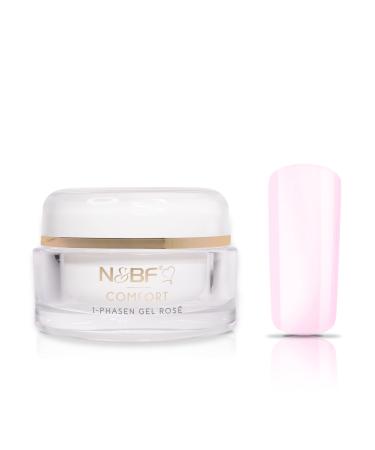 N&BF UV+LED 1-phase gel Comfort Line Rose |15ml high-quality professional 3-in1 gel |Professional all -rounder nail gel for primer structure and sealing |Made in Germany 15 ml (1 Pack)