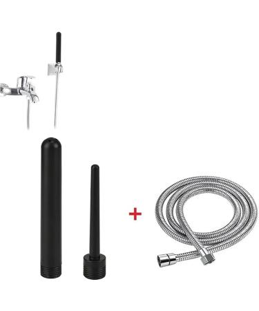 SMGKB Shower Enema Nozzle Set - 2-Part with Controllable Valve for Men & Women | Black Enema Accessories for Anal Hygiene - Buy Online on GoSupps.com