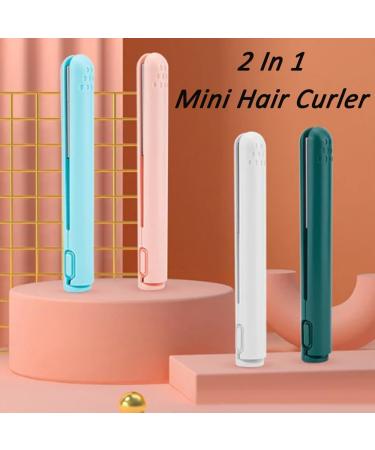 Portrayi Mini Dual-Purpose Curling Iron - 2-in-1 Ceramic Hair Curler & Straightener | Portable Cordless Travel Tool for All Hair Types (Pink - Buy Online on GoSupps.com