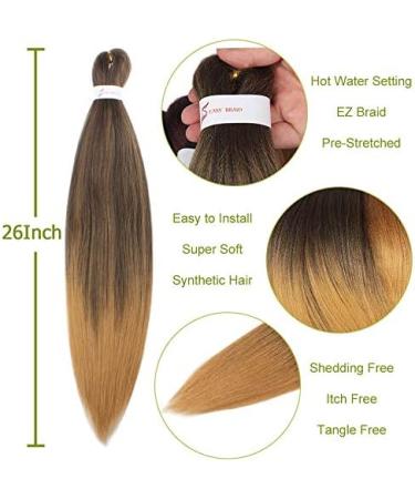 Leeven EZ Braids 8 Packs Pre Stretched Braiding Hair Natural Black Crochet EZ Braids Hot Water Setting Kanekalon Hair Fiber 26'' Yaki Texture Black Crochet Braiding Hair Extensions /26 Inch 2# 26 Inch (Pack of 8) 2# - Buy Online on GoSupps.com