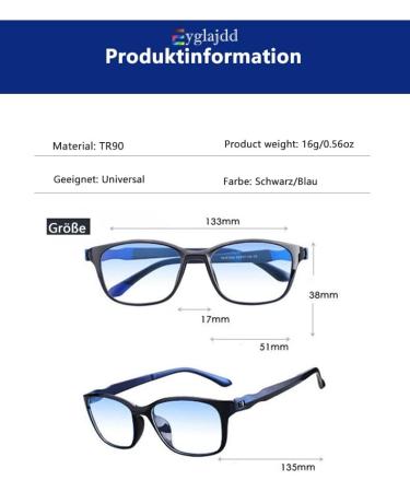 Eyglajdd Reading Glasses for Men & Women - 4 Pack Matt Finish TR90 Lightweight Blue Light Filter - Black 1.5x - Buy Online on GoSupps.com