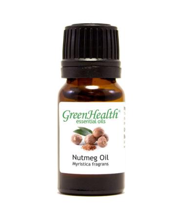 Nutmeg Essential Oil 1/3 fl oz (10 ml) Glass Bottle 100% Pure Essential Oil GreenHealth