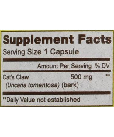 Mason Natural Cat's Claw 500mg - 60 Capsules | Whole Herb Supplements for Wellness - Buy Online on GoSupps.com