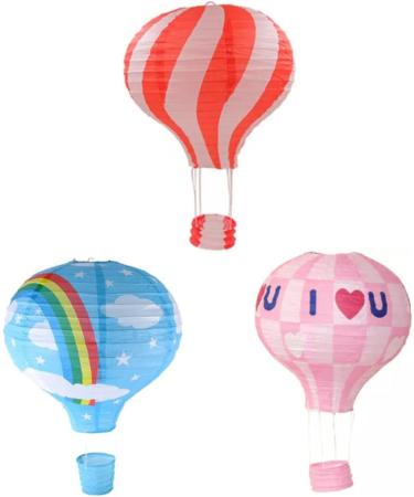 Yoyakie Rainbow Hot Air Balloon Ceiling Light | Colorful Paper Lanterns for School & Shopping Center Decor - Buy Online on GoSupps.com