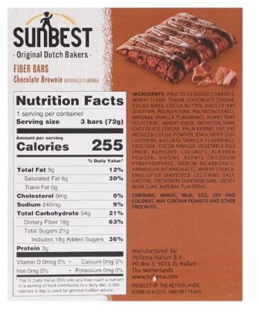 Sunbest Fiber Boosting Chocolate Brownie Bars - 3-ct. (2 boxes) - Delicious & Nutritious Snack | Shop Internationally - Buy Online on GoSupps.com