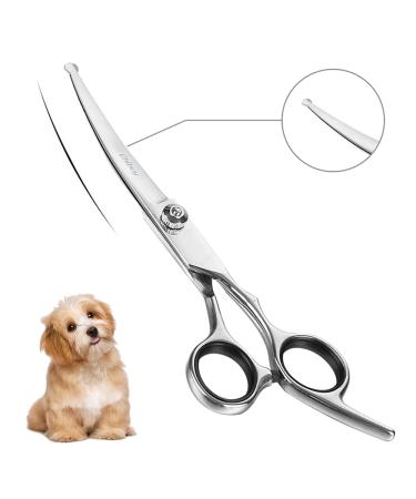 Chibuy Curved dog grooming scissors with Round Tips, Pet Curved Shear for Dogs and Cats, 4CR Stainless Steel pets Bending scissors, Professional Pet Grooming Tools for Home Stainless Steel Curved Scissors