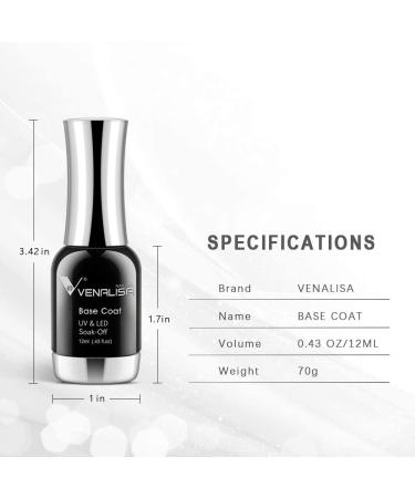 VENALISA 12ml Base Coat Nail Polish Gel - Quick Dry, UV/LED Soak Off, Long Lasting - Buy Online on GoSupps.com