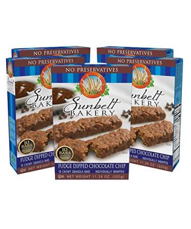 Sunbelt Bakery, Fudge Dipped Chip Chewy Granola Bars Boxes No Preservatives 50 Bars, Chocolate, 10 Count (Pack of 5) Chocolate  10 Count (Pack of 5)