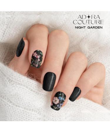 Semi Cured Gel Nail Strips Kit | 30pcs UV Gel Nail Stickers & Light | Night Garden Velvet Flower Wraps | Premium Gel Nail Stickers for Salon Results - Buy Online on GoSupps.com