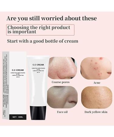 Perebella CC Cream Skin Tone Adjusting CC Cream SPF 50 Pre-Makeup Primer Moisturizing Concealer Brightening Skin Tone Color Correcting Self Adjusting for Mature Skin (2 Piece) - Buy Online on GoSupps.com