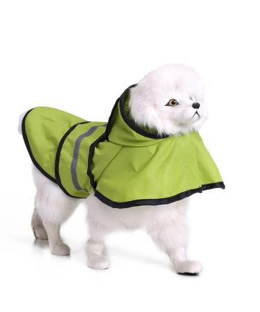Dogs raincoat with hood and secure reflective stripes ultra -light breathable 100% waterproof rain jacket for large dogs 3xL green